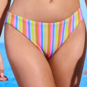 🌻NEW w/tags Maaji REVERSIBLE Rainbow Stripe Sublimity Bikini Bottom Size M
